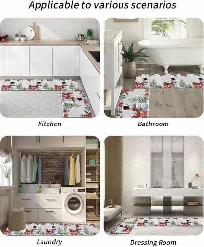 Miniatura 6 de Tapete de baño de Navidad para bañera, antideslizante, de secado rápido y absorbente, de tierra de diatomeas, tapete de cocina, tapete de cocina
