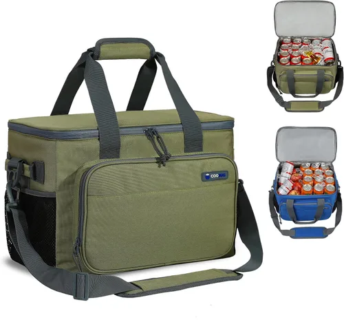 Miniatura 9 de Bolsa térmica grande con capacidad para 40 latas, bolsa de almuerzo aislada, ligera, portátil, diseño de doble capa, perfecta para viajes en picnic