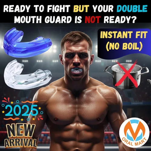 Miniatura 2 de ORAL MART Protectores bucales juveniles para deportes (transparente puro) para niños, ajuste instantáneo (sin hervir), doble (superior e inferior)