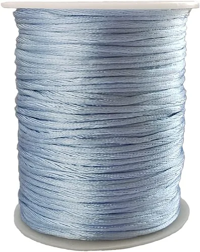 Miniatura 62 de 2.0mm Hilo de Cordón de Seda de Nylon para Cuentas de Macramé, Pulseras, Nudos Chinos, Collares, Joyería 109 Yardas (Verde Oscuro)
