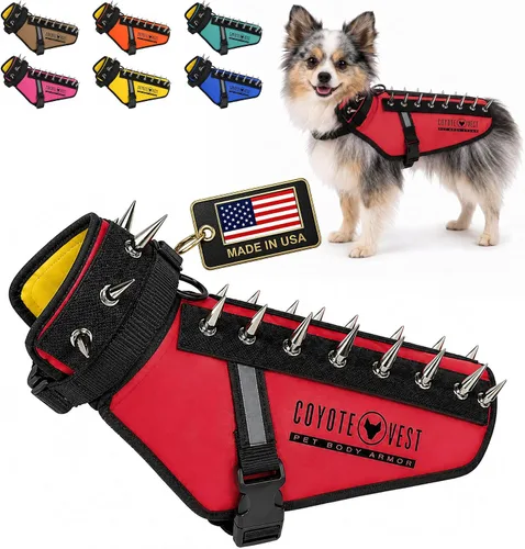 Miniatura 43 de CoyoteVest Chaleco Protector de Arnés para Perro, Accesorios Reflectantes para Perro con Picos para Proteger a tu Mascota de Ataques de Rapaces