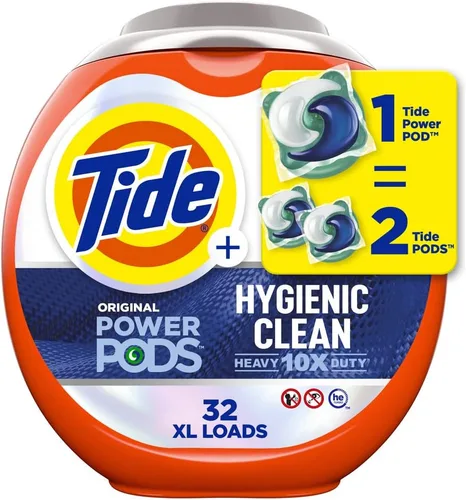 Miniatura 18 de Tide Hygienic Clean Heavy 10x Duty Power PODS - Paquete de detergente para ropa, original, 25 unidades, para suciedad visible e invisible