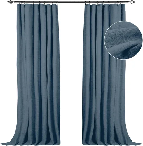 Miniatura 15 de 100% Blackout Shield Cortinas opacas completas para dormitorio de 63 pulgadas de largo, juego de 2 paneles, anillos de clip/bolsillo para barra