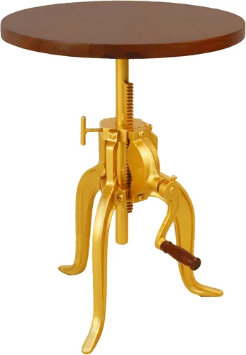 Miniatura 13 de Carolina Chair & Table Mesa auxiliar rústica con manivela ajustable de 18 pulgadas, base de hierro fundido para granja, sala de estar o dormitorio