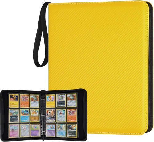 Miniatura 71 de GERMUN Carpeta de tarjetas de poliuretano, 16 bolsillos, carpetas de soporte premium para más de 1000 tarjetas, álbum de bolsillo de doble cara
