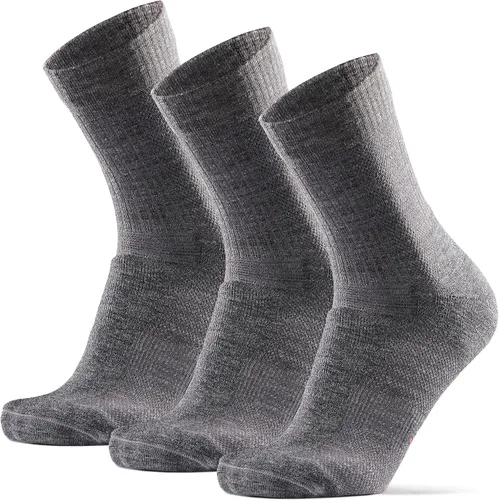 DANISH ENDURANCE Paquete de 3 calcetines de senderismo ligeros de lana merino para hombres mujeres y niños