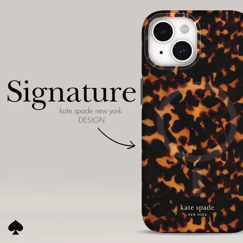 Miniatura 4 de Kate Spade New York Funda para iPhone 15 / 14 / 13, Compatible con MagSafe - Leopardo de Ciudad Negro