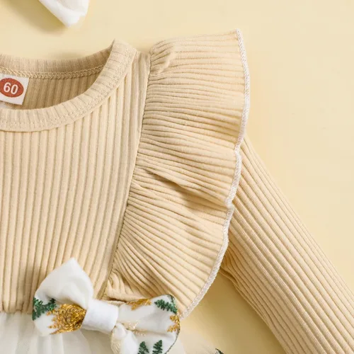 Miniatura 6 de ZAXARRA Mameluco de manga larga con volantes para bebé recién nacida, lindo traje de 2 piezas