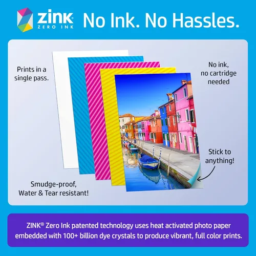 Miniatura 5 de Impresora fotográfica portátil HP Sprocket 2x3 (Negro Noir) Imprime imágenes en papel adhesivo Zink, desde tu dispositivo iOS y Android.