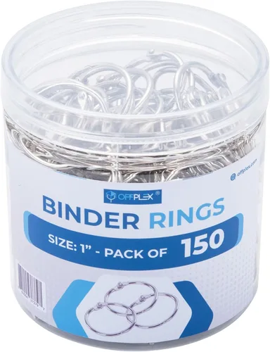 Anillos para carpeta de hojas sueltas de 1 pulgada (paquete de 150 unidades), anillos de metal resistentes para tarjetas de índice, tarjetas flashs,