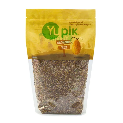 Miniatura 6 de Yupik Mezcla de semillas orgánicas Super 6, 1 kg (1000 g), libre de transgénicos, kosher, vegano, rico en fibra, nutritivo snack y cobertura cruda