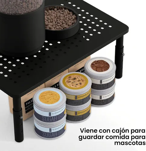 Miniatura 5 de Soporte ajustable para comederos automáticos para gatos, soporte elevado antideslizante para gatos y cachorros, se adapta a la mayoría de comederos