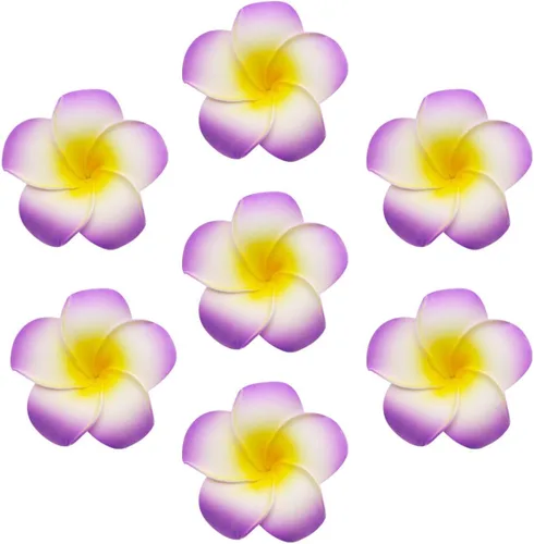 Miniatura 10 de 100 pétalos artificiales de plumeria rubra hawaiana de espuma de Frangipani de 2.4 pulgadas de diámetro, para decoración de bodas, fiestas