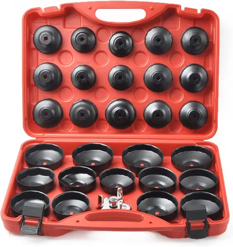 Compatible para 30 piezas tipo taza de aceite Juego de llaves de filtro de aceite juego de herramientas para Mercedes BMW VW Audi Volvo Ford