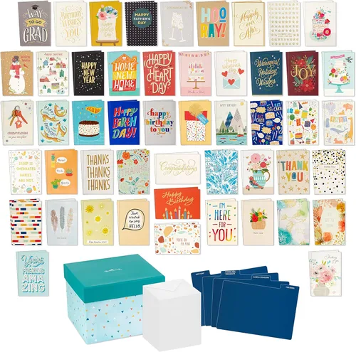 Miniatura 2 de Hallmark Juego de tarjetas de felicitación en blanco surtidas para todas las ocasiones (100 tarjetas) con organizador de tarjetas, surtido
