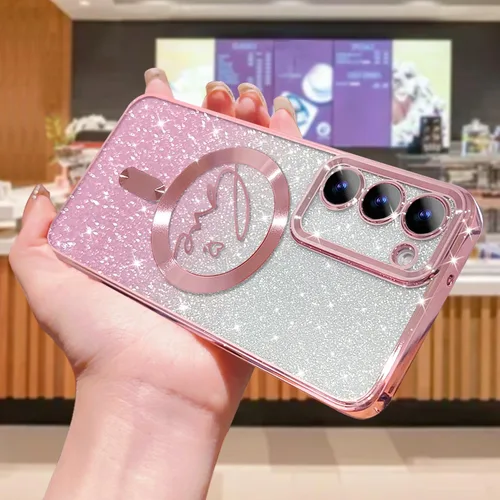 Miniatura 290 de ZONRW - Funda para Samsung Galaxy S22 Ultra magnética, para mujeres y niñas, cubierta trasera suave, lujosa, con corazón de amor, bling, degradado