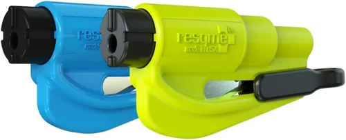 resqme Llavero de emergencia compacto original, herramienta de escape de coche, cortador de cinturón de seguridad y rompevanas, fabricado en Estados