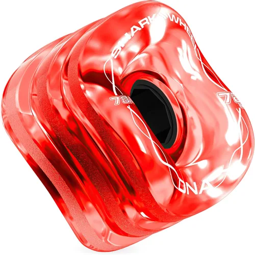 Miniatura 3 de Ruedas Shark Wheel de 72 mm para longboard de crucero, fórmula DNA, juego de 4 ruedas Rojo transparente