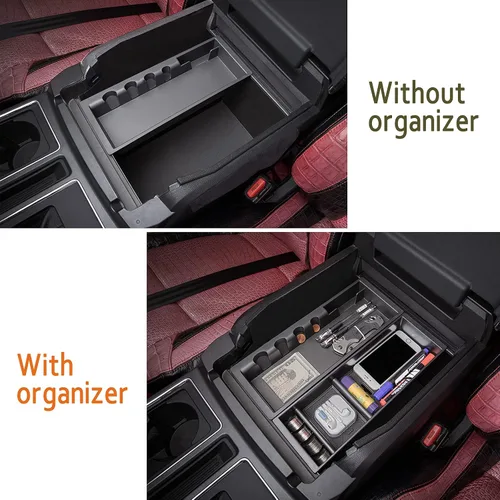 Miniatura 5 de JDMCAR Compatible con Accesorios Ford F150 (2015-2020) /F250 F350 F450 (2017-2022) / Expedition 2018-2022 Organizador de Consola Central, Caja