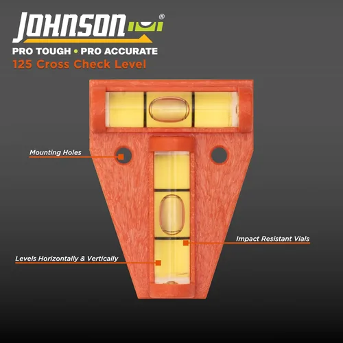 Miniatura 2 de Johnson Level & Tool 125 Cross Check, naranja, 1 nivel