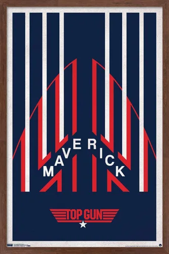 Miniatura 10 de Trends International Top Gun - Póster de pared de casco Maverick, 14.725 x 22.375 pulgadas, versión enmarcada de madera de granero