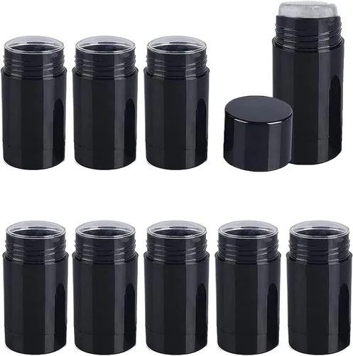 Paquete de 10 recipientes de desodorante vacíos con barra de llenado de plástico para desodorante, tubo de bálsamo labial, tubos desodorantes