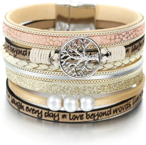 Miniatura 6 de Fesciory - Pulsera de leopardo para mujer, estilo bohemio de cuero multicapa con perlas de cristal