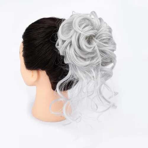 Miniatura 26 de Extensiones de cabello con moño desordenado, superlargas, estilo recogido, recogido, con banda elástica, para mujeres y niñas (12H24)