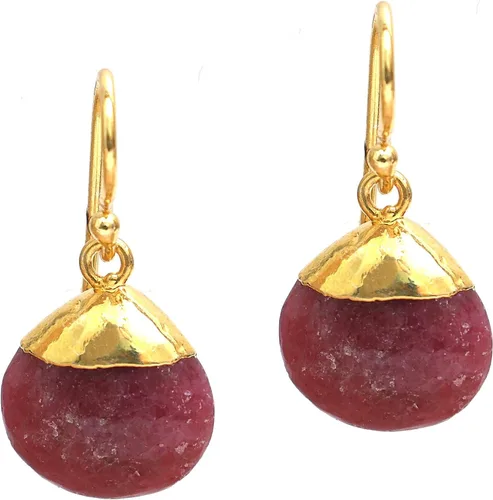 Miniatura 19 de Gempires - Pendiente de gancho de pera natural, pendiente de meditación, joyería hecha a mano, regalo para ella