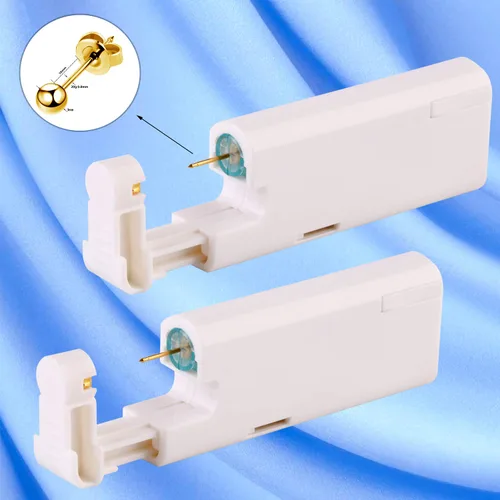 Miniatura 7 de KAIQIKAIXI 18 piezas, kit de perforación de oreja, pistola de clavos para oreja automática e indolora, desechable, aséptica, casera, portátil, grupo