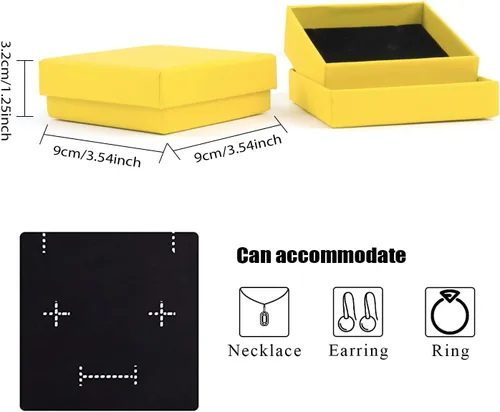 Miniatura 9 de Caja de regalo, caja de regalo, caja de regalo, 12 cajas de regalo cuadradas de cartón para joyas, caja de regalo de papel de cartón relleno