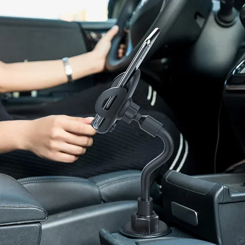 Miniatura 6 de Soportes de teléfono para tu automóvil, soporte de teléfono para portavasos, soporte universal ajustable de cuello de cisne para portavasos