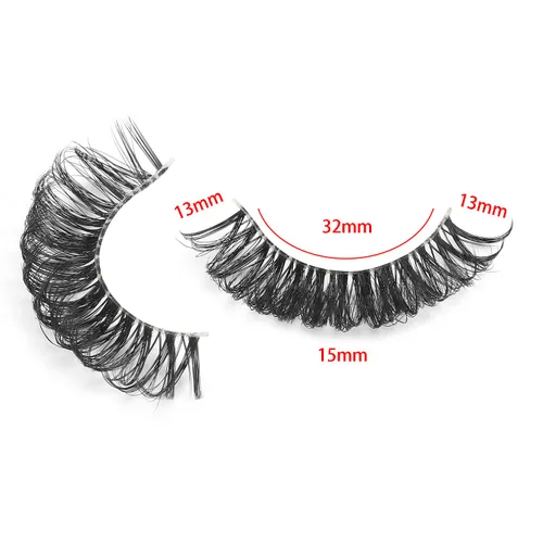 Miniatura 4 de Pestañas de ojo de gato parecen extensiones de pestañas, pestañas de tira rusa con banda transparente, aspecto natural, pestañas delgadas, volumen