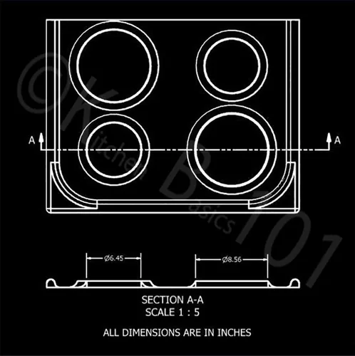 Miniatura 8 de Kitchen Basics 101 Bandejas de goteo de porcelana fabricadas en los Estados Unidos (3) 6 pulgadas WB31M20, (1) 8 pulgadas WB31M19 de repuesto