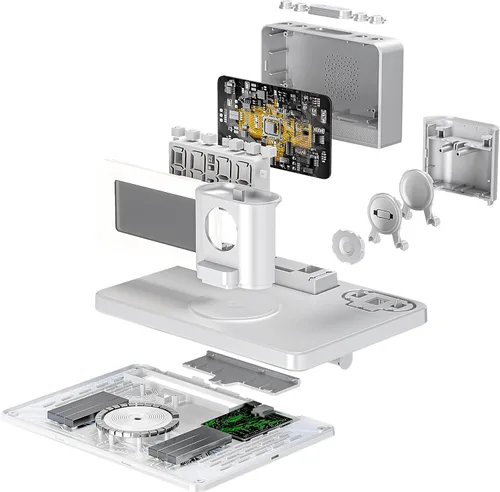 Miniatura 9 de Estación de carga rápida inalámbrica, reloj despertador 7 en 1 con soporte de cargador inalámbrico, base de carga para Apple, para múltiples Negro