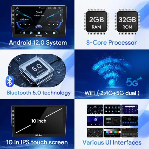 Miniatura 9 de Binize Android 13 - Estéreo para automóvil compatible con Dodge Ram 1500/2500/3500 Radio 2013 2014 2015 2016 2017 2018, unidad principal de radio