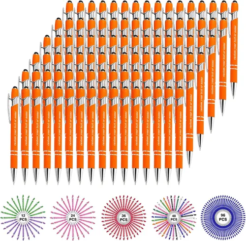 Miniatura 60 de Bolígrafos personalizados con nombre a granel, juego de bolígrafos personalizados, lápiz capacitivo grabado, logotipo, texto, regalo para negocios