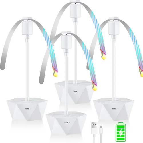 Miniatura 11 de Ventiladores Repelentes de Moscas para Mesas Recargables para Interiores y Exteriores para Mantener las Moscas Alejadas, Spinner de Mesa con Aspas
