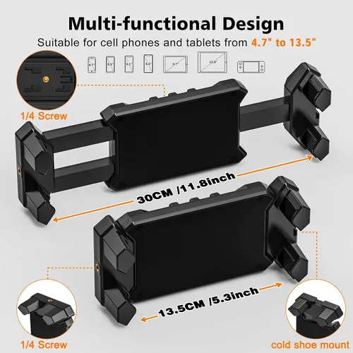 Miniatura 3 de Soporte para iPad, soporte de escritorio para tableta, oficina, cocina, dormitorio, base giratoria de 360°, ajustable, plegable, soporte