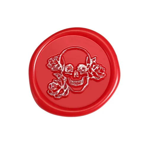 Miniatura 4 de Yoption - Sello de sello de cera con diseño de calavera y rosa, ideal para adornar sobres, invitaciones, paquetes de vino