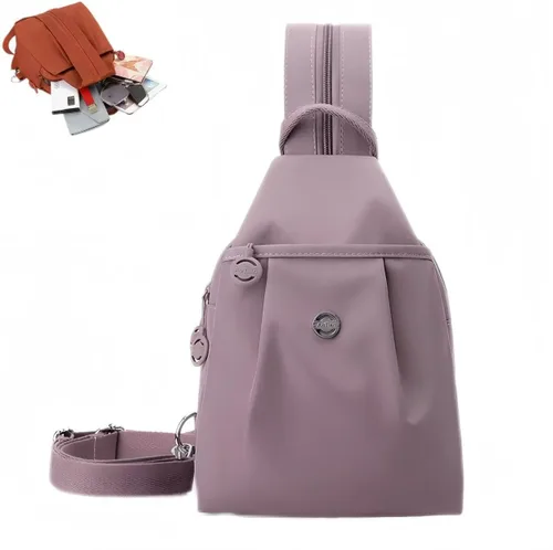 Miniatura 10 de Bolsa de viaje impermeable de 2 vías, mochila convertible, bolsa de trabajo antirrobo para mujer, 11.8x8.3x5.5 in, Azul, Grande, Minimalista