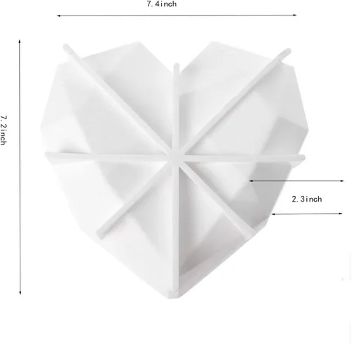 Miniatura 5 de Diamond Heart Love Mousse - Bandejas de silicona para hornear, grado alimenticio y libre de BPA, no pegajoso, adecuado para mousse, brownie