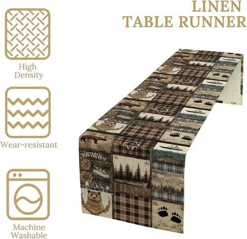Miniatura 143 de Camino de mesa étnico del suroeste, navajo tribal nativo americano, bohemio, patrón geométrico azteca, camino de mesa para cocina, mesa de comedor