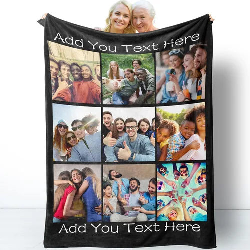 Manta personalizada con fotos, manta personalizada de collage de fotos, regalos para madre, padre, amante, amigo, manta de franela personalizada con