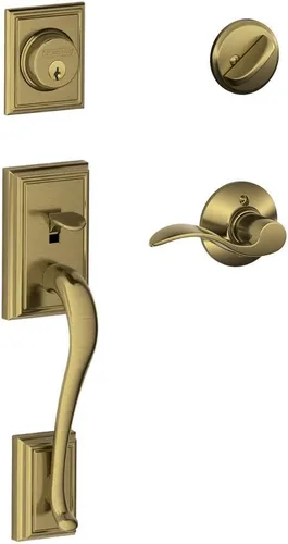 Miniatura 23 de Schlage F60 ADD 622 PLY Addison - Juego de manijas de entrada frontal con perilla Plymouth, cerrojo con llave de 1 lado, negro mate Mate negro