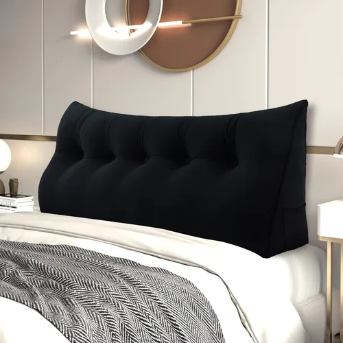 Miniatura 8 de Almohada de Cuña para Cabecero, Almohada Bolster Grande para Lectura, Almohadas para Sentarse en la Cama para Adultos, Cojín Triangular de Amarillo