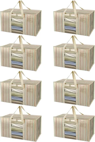 Miniatura 36 de BALEINE Paquete de 2 bolsas de mudanza de gran tamaño con asas reforzadas, bolsa de almacenamiento resistente para ropa, suministros de mudanza