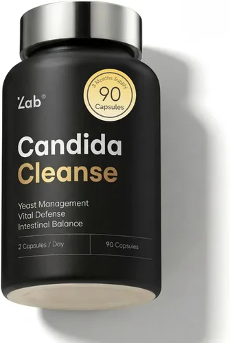 ZAB Candi Defence Cápsulas 11 en 1 – Candida Cleanse para mujeres y hombres Candida Support con ácido caprílico, orégano, probióticos y aloe – 1307