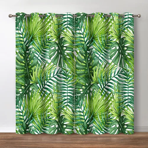 Miniatura 21 de Jekeno Cortinas opacas para oscurecer la habitación, con ojales, para ventana, atardecer, océano hawaiano, playa, tropical, palmera, decoración