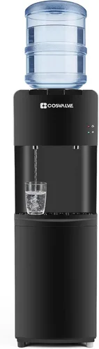 Top Loading Dispensador de agua para botellas de 3 o 5 galones, enfriador de agua caliente y fría independiente con bloqueo de seguridad para niños